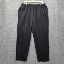 Only Necessities Pants Womens 22 Tall Black Elastic Waist Straight Casua... - $14.58