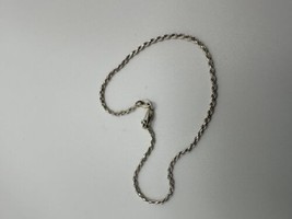 Vintage Sterling Silver Rope Chain Bracelet 9” X 2mm - £17.40 GBP