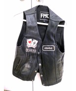 Black Leather FMC Motorcycle Jacket size small - $118.80