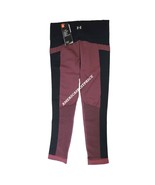 UNDER ARMOUR WOMEN&#39;S HEATGEAR VANISH SEAMLESS CROP COMPRESSION BERRY/BLA... - $31.95