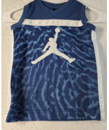 Jordan Tank Top Youth Size 4T Blue White 100% Polyester Sleeveless White... - $12.19