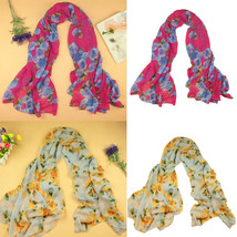 Rose Voile Long Stole Shawl Scarf - $10.00