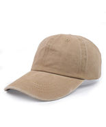 HOT Khaki Dyed Washed Retro Cotton - Plain Polo Baseball Ball Cap Hat Unisex - £12.62 GBP