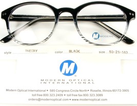 New Modern Optical Theory Black Eyeglasses Glasses Plastic Frame 50-21-140mm - $22.77