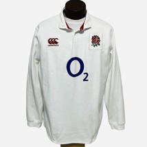 Canterbury England Rugby Shirt Long Sleeve Pullover Embroidered Rose O2 Size XL - £33.78 GBP