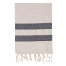 Bello Turkish Beach Towel, Soft Linen Black, Handwoven Peshtemal, 39 x 6... - £55.72 GBP