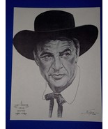 Gary Cooper Academy Award Oscar Portrait Print Vintage 1962 Volpe High Noon - $227.89 MXN