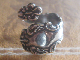 Handmade Usa Vintage Antique Style Adjustable Silver Spoon Ring Sizes 4-5 - £10.17 GBP