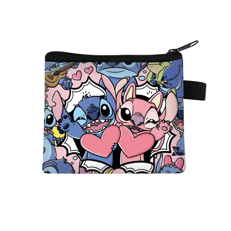 New Anime Stitch Coin Purse Kawaii Lilo Stitch Wallet Cute Angel Storage... - $4.82