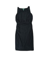 Lauren Ralph Lauren Dress Size 10 Sleeveless Black Jersey Ruched Midi Party - $20.30