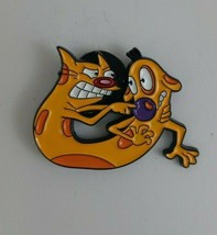 Catdog Cartoon Character Enamel Hat Label Pin - $6.78