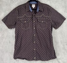 Moonshine Shirt Mens Large Brown Shine On Western Cowboy Pearl Snap Shor... - £15.52 GBP