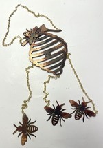 Bumble Bee Metal Wall Art Wind Chime/Mobile  Copper Matte Finish - $30.38