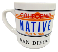 Vintage California Native San Diego License Plate Coffee Mug Tea Cup - £6.91 GBP