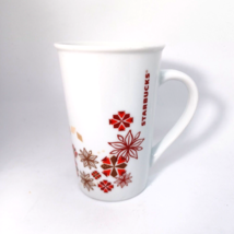 Starbucks Coffee Mug Cup Christmas Holiday 12 oz 354 ml Red Snowflakes - £10.27 GBP