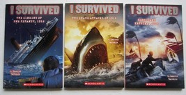 I SURVIVED Lot 3 ~ Lauren Tarshis ~Shark Attacks Titanic ~ Hurricane Kat... - $7.83