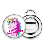 I WANT TO BE UNICORN RAINBOW COLOR HAIR BOTTLE OPENER KEYCHAIN KEY FOB G... - £9.11 GBP