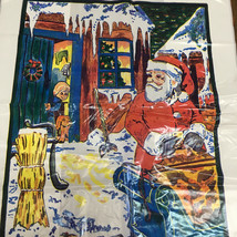 Vintage plastic gift bag bright color Santa delivery coal to boy graphics - $19.75