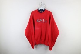 Vintage 90s Streetwear Womens Size XL Distressed Must Love Cats Sweatshirt Red - $44.50