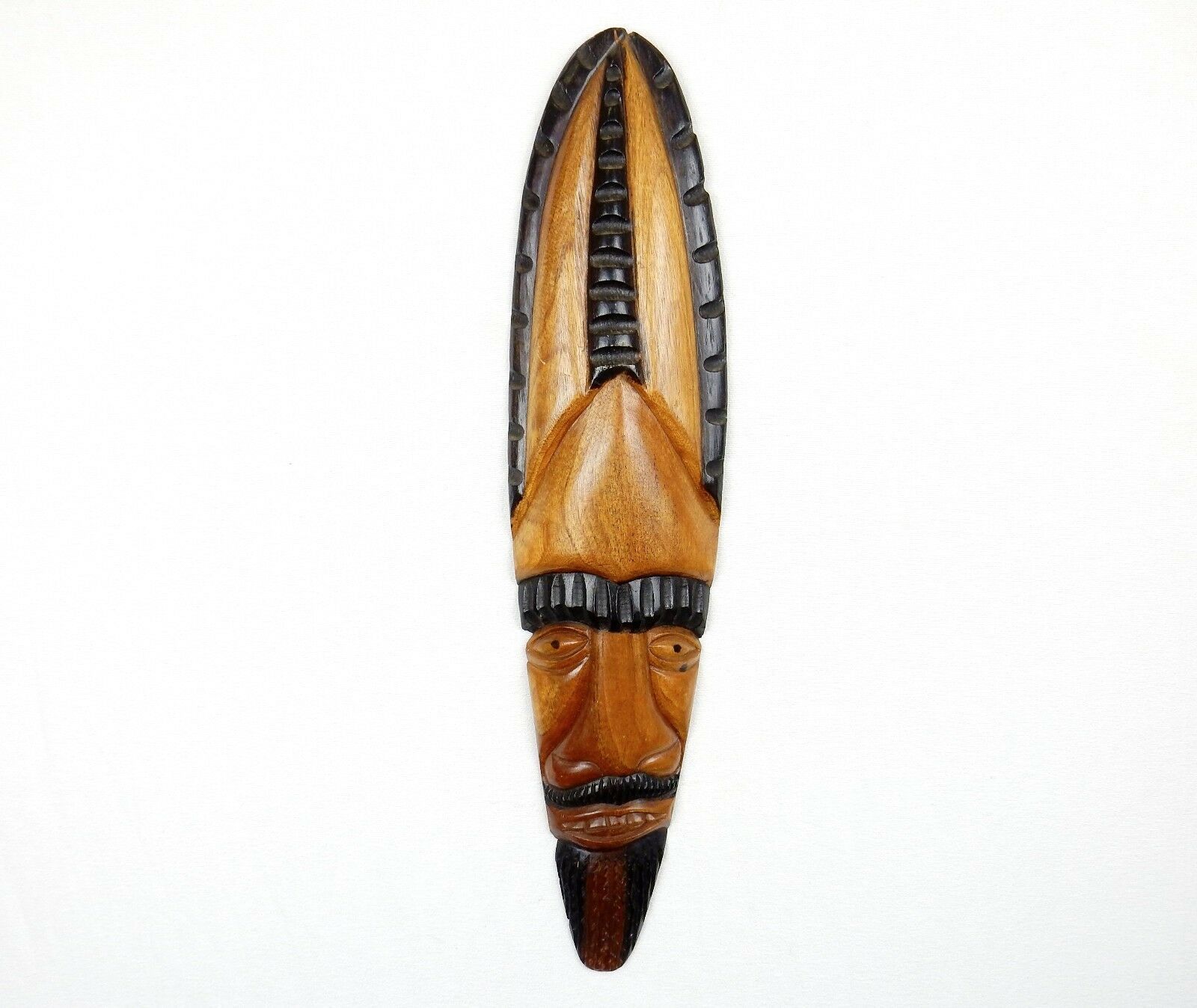 Vintage Hand Carved Wood Tribal Mask,Indonesian Wall Hanging Wood Mask L... - $39.15