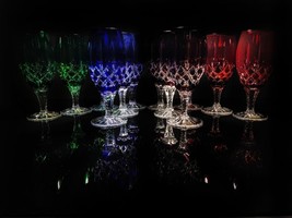 Ajka Arabella Assorted Crystal Iced Tea Glasses Goblets 8” Set of 12 - £1,175.60 GBP