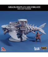 3D Printed Sordane Publishing Arcane Minis Mini Ship - Argolodon Frigate... - $35.11 CAD