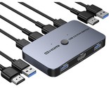 Kvm Switch, Aluminum Kvm Switch Hdmi,Usb Switch For 2 Computers Sharing ... - $54.99