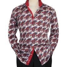 Men Shirt J.Valintin Turkey Egyption Cotton Axxess Style A113-10 Christmas Red image 2