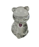 Vintage Fenton Art Glass Bear FEBRUARY Birthstone Figurine AMETHYST Heart  - £8.69 GBP