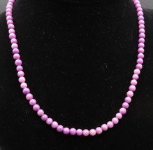 925 Sterling Silver - Vintage Genuine Charoite Beads Necklace - NE3874 - £88.85 GBP