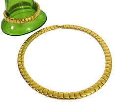 Vintage NAPIER Gold Link Choker Necklace and Bracelet Set 16 inch 7 inch - £31.10 GBP