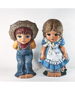 Farmer Boy &amp; Girl Ceramic Figurines Statues Country Decoration Flowers 1... - £51.89 GBP