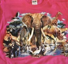 Kid&#39;s T Shirt African Animals 3D Puff Ink Child&#39;s Children&#39;s Youth XL NW... - £7.58 GBP