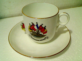 &quot;Invincible Allies United 1914&quot; Royal Grafton Bone China Set Teacup Saucer WWI - £39.31 GBP