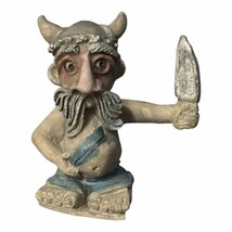 Vintage Small Mini Viking Figurine Handmade Norway Ugly Troll 2.5&quot; Sword... - $22.56