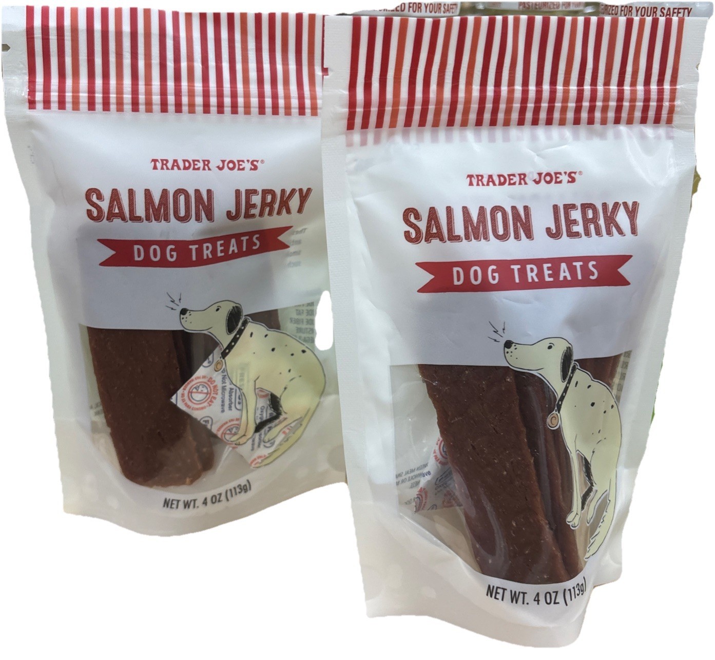 2 Pack Trader Joe&#39;s Salmon Jerky Dog Treats 4oz Dogs Love These!  - $16.40