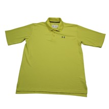 Under Armour Shirt Mens L Yellow Polo Loose Golf Workout Gym Casual - £14.18 GBP