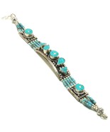 Tibetan Turquoise Gemstone Handmade Fashion Jewelry Bracelet Nepali 7-8&quot;... - £11.35 GBP