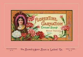 Florentine Carnation Toilet Soap by Buedingen Box &amp; Label Co. - Art Print - £17.67 GBP+