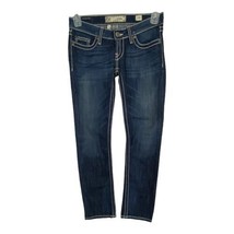 BKE Denim Womens Jeans Size 25S Stella Straight Dark Wash Sequins Stretch Denim - £24.31 GBP