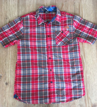 The North Face Red Plaid Seersucker Short Sleeve Shirt Nylon Polyester M... - $33.60