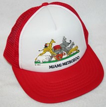 Vintage 80s MIAMI METROZOO Zoo Florida Mesh Snapback Trucker HAT CAP Ani... - £46.45 GBP