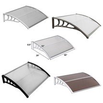 Window Awning Outdoor Door Canopy Polycarbonate Rain Sun Shade Cover DIY Awnings - £36.76 GBP