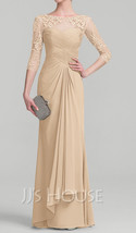 JJ&#39;S House Chiffon Bead Sequin Lace Cascading Ruffles Gown SZ 4 ($260) Champagne - £54.94 GBP