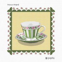 Pepita Needlepoint Canvas: Teacup Striped, 10&quot; x 10&quot; - £61.33 GBP+