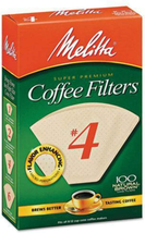 #4 Cone Coffee Filters, Unbleached Natural Brown, 100 Total Filters Count - $11.88