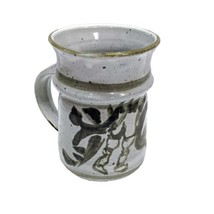 Studio Art Pottery Handmade Gray Brown Speckled Coffee Mug Artist Signed... - $14.82