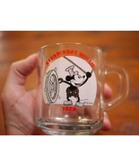 DISNEY Mickey Steamboat Willie 1928 Commemorative Glass Tea Cup Coffee Mug  - $27.58 CAD