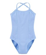 Blue Girls Sleeveless Elastic Dancewear Gymnastics Ballet Adjustable Str... - £8.55 GBP