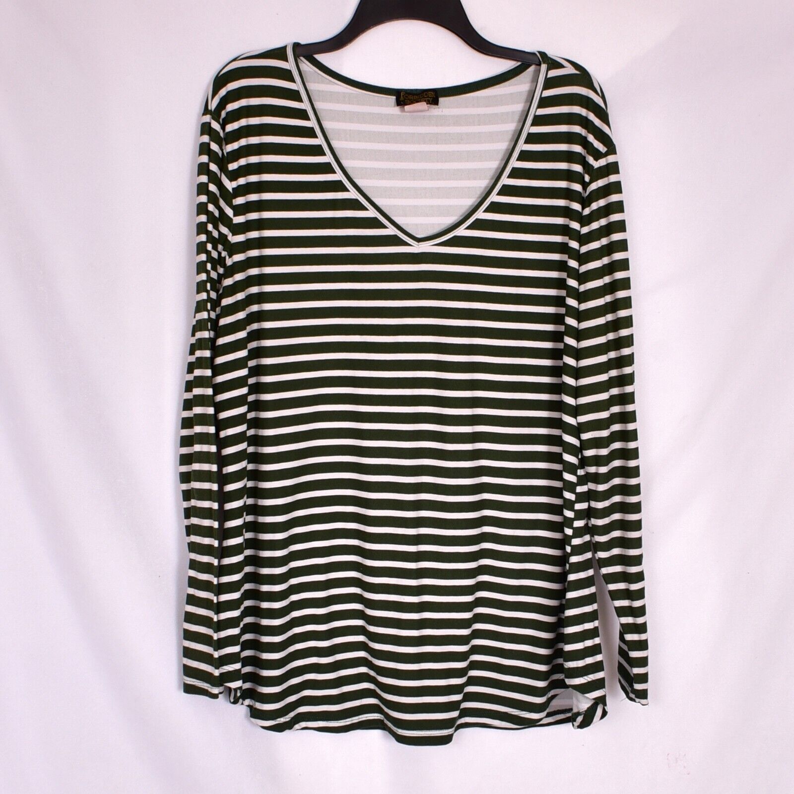 Forbidden Society Women&#39;s Striped Tunic V-Neck Size 2X - $15.65